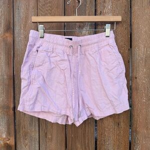 GAP Light Pink Linen High Waist Casual Drawstring Shorts Size Small
